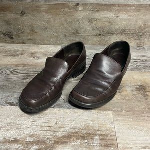 Franco Sarto “Frankie” Brown Leather Loafers Women's Size 9